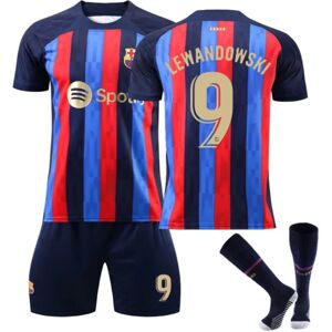 Unbranded Barcelona Home Børn/Voksen fodboldtrøje nr. 9 Lewandowski Barcelona kids 26(140-150cm)