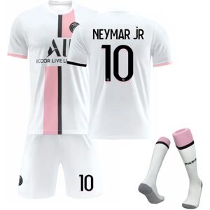 Unbranded Fodboldsæt Fodboldtrøje Trænings-T-shirt nr. 10 Neymar White kids 24(130-140cm)