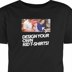 Design dit eget Børn T-shirt 9-11 År Sort