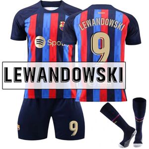 Lewandowski #9 22-23 Ny sæson fodbold T-shirts Jerseysæt 2223 Barcelona Home Kids 26(140-150CM)