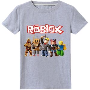 Børn Drenge Roblox Print T-shirt Kortærmet Top Sommer T-shirt med rund hals CNMR - Perfet Grey 9-10 Years