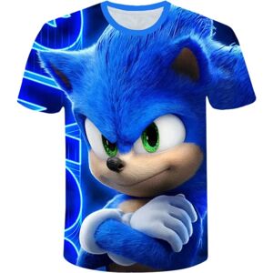 Sonic The Hedgehog Kids Drenge 3D T-shirt Casual Fashion Top - Perfet bule 140