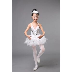 Elsa Professionel White Swan Lake Ballet Tutu kostume piger børn ballerina kjole børn ballet kjole dansetøj piger dansekjole - perfekt colour 1 110cm