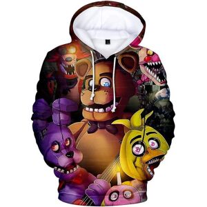 HKWWW Five Nights At Freddy's 3d Digital Print Casual Hættetrøjer Børn Unisex Fnaf Hættetrøje Sweatshirt Jumper Toppe[HK] B 9-10 Years