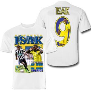 Highstreet Alexander Isak Hvid sportstrøje t-shirt Sverige Tryk foran og bagpå 152cl 12 - 13 år