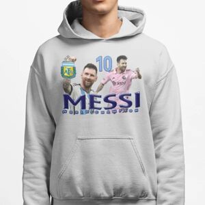 Highstreet Messi Hættetrøje Ask Hættetrøje Argentina Miami Grey 140cl 9-11 år
