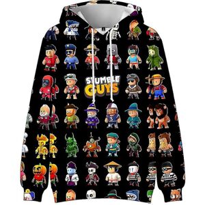 Stumble Guys Theme Hættetrøjer Børnetrøje Casual Sweatshirt Unisex langærmet hættetrøje bedste gave til jul style 2 9-10Years