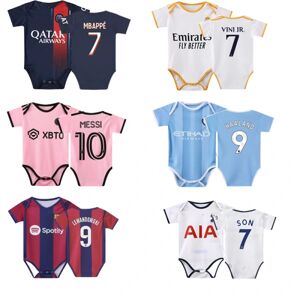 23-24 Baby fodboldtøj nr. 10 Miami Messi nr. 7 Real Madrid Jersey BB Jumpsuit One-piece NO.9 LEWANDOWSKI Size 12 (12-18 months)