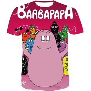 Børn sommer tegneserie Barbapapa 3d print kortærmede t-shirts Bosy piger Casual åndbare T-shirts Toppe Børn Smukt tøj 3 xxl