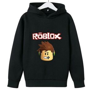 Teenage drenge piger Roblox hættetrøje langærmet sweatshirt Black 7-8Years