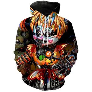 Børn Drenge Piger Five Nights At Freddy's Hættetrøje 3d-printet hættetrøje Casual Pullover Jumper Toppe color 1 150