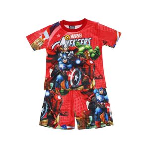 Marvels Avengers Pyjamas Sæt Barn Pojkar T-shirt Shorts Nattkläder Röd 7-8 år = EU 122-128