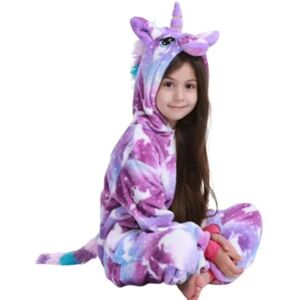 Flickor Barn Unicorn 1onesie Kostym Pyjamas Fleece Jumpsuit Mjuk nattkläder Pyjamas Pjs 5-6 år A 120