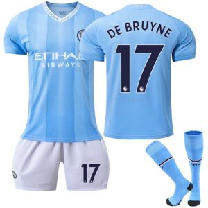 23-24 Manchester City hjemme fodboldtrøje til børn K 17(DE BRUYNE)-WELLNGS 17(DE BRUYNE) 12-13 Years