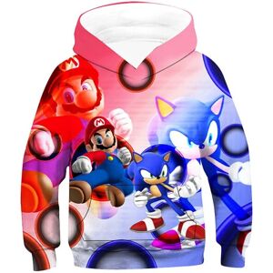 Super Mario & Sonic hættetrøjer til børn Nyhedstryk hættetrøje sweatshirts Pullovere til drenge og piger Fest- og fødselsdagsgaver