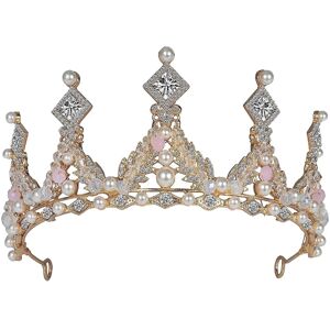 Crystal Princess Crown til piger, guld børn fødselsdag diadem med rhinestone hovedbeklædning tilbehør