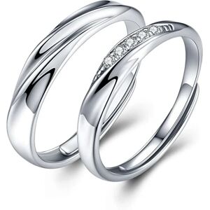 AUGRO Endless Love Par Ringe Sølv 925 Justerbare Ringe (Par)