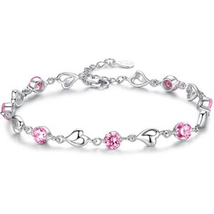 Mwin 925 Sterling sølv armbånd smykker jubilæums fødselsdag, pink