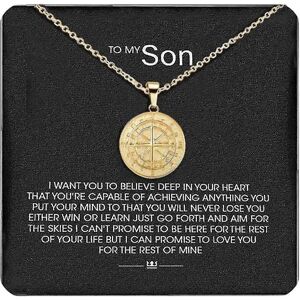 Hurtig forsendelse til min søn - kompas vedhæng gave personlig kompas halskæde Milepæl kompas halskæde til søn mode smykker gave til mænd Gold