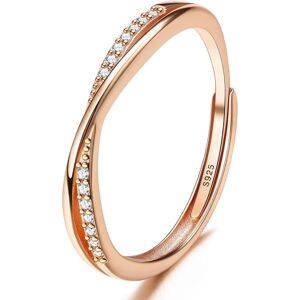 925 Sterling Sølv Justerbar Cubic Zirconia Ring til Damer Simple Tommelfinger Ring Rose Guld