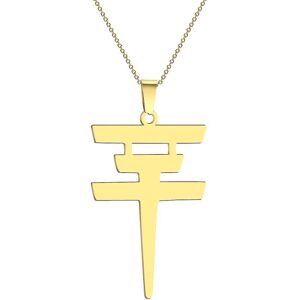 Cxwind Tokio Hotel Halskæde i rustfrit stål Tokio Hotel Pendant Logo Bill Kaulitz Logo Symbol Halskæde Gold