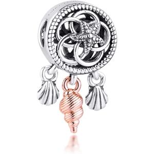 Sommer gennembrudt Muslingeskal Dreamcatcher Bead 925 Sølv gør-det-selv passer til originale Pandora-armbånd charme-modesmykker