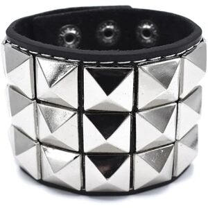 Hiprock Sort armbånd med nitter - Pyramid Black