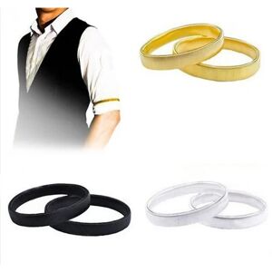 3 par ärmar strumpeband Anti-halk skjorta Ärmhållare strumpeband Stretch metal armband Ärm strumpeband for women män