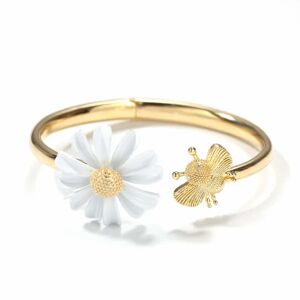 Daisy Tech Blomsterarmbånd , Daisy Armbånd, Guldarmbånd, Blomst og Bi , Tusindfryd og Bee, TBVS Design House