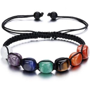 7 Chakra Healing Krystal Armbånd til Kvinder Naturlige Ædelsten Yoga Reiki Chakra Sten Perler Angst Flettet Armbånd Justerbare smykker