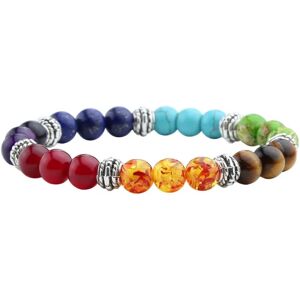 7 Chakraer Naturlig Krystal Ædelsten Armbånd, Beaded Lucky Charms