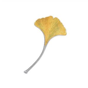 Elegant Ginkgo Leaf Broche Pins Til Kvinder Mode Guld Tone Brocher Til Mor Lærer Kone Broach Gift