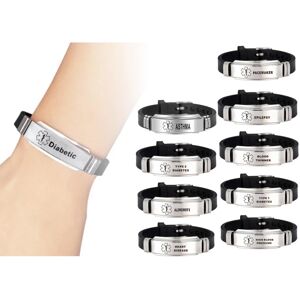 Global Medicinsk advarsel ID armbånd Black one size