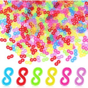 500 Stk Elastisk Armbånd Fastener Loom Bands S Clips Farve Rainbo