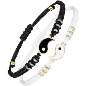 2 Matchende Yin Yang Cord Armbånd Best Friend Armbånd Valentinsdag Matchende Armbånd Justerab