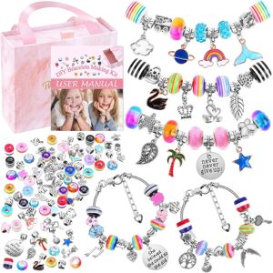 Piger Armbånd Making Kit, Beaded Charms, DIY smykkegaver