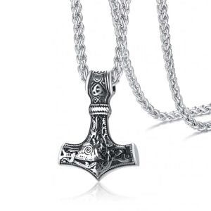 Megabilligt Viking halskæde tors hammer mjolnir kæde sølv sølv