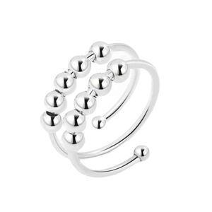 Anti-stress ring dobbelt justerbar kobber - Perfet Platina silver