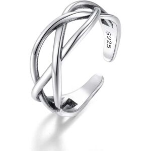 Justerbar Vintage S925 Sterling Sølv tommelfingerring Celtic Knot Open Ring For Damer Mænd Best BBF - Perfet