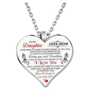 Kvinder hjerte halskæde Unik gavefest til min datter elsker mor hjerte halskæde