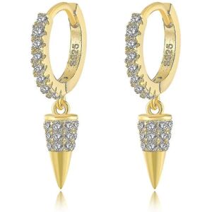 ørestikker Geometri Golden S925 Rhinestone Ear Clips Øreringe til fødselsdagsgave