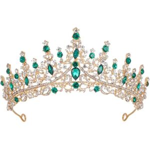 Legering Crown Bryllup Tiara Krystal Rhinestone Crown GRØN Green