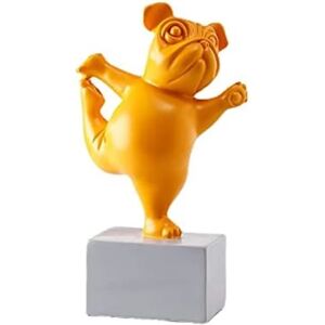 Harpiks Yoga Fransk Bulldog Statue Harpiks Hundefigurer Nordiske Kreative Tegnefilm Dyr Skulptur Børneværelse Dekoration Håndværk (Gul)