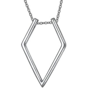 S925 Sterling Sølv Smykker Åben Rhombus Pendant Magisk Ring Holder Halskæde Bryllupsforlovelse Jubilæum Kærlighedsgave til hende, kone, kæreste, forlovede