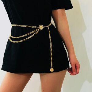 Halskæde Body Waist Chain, belagt, oval kæde guld