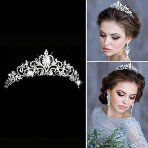 FLOWER LOST Krystal Tiara Sølv Kronebrud Prinsesse Rhinestone Hår Smykker Indretning