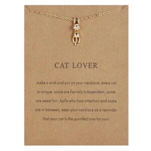 b behover. Cat lover - halskæde 18K forgyldt gave katte elsker Silver one size
