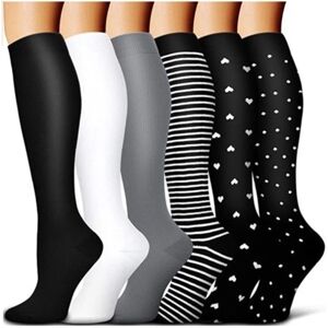 Mwin 6 stk Unisex Compression Socks Loop - Sports Gym Strømper