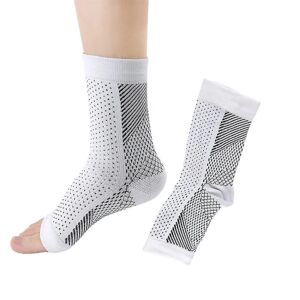 ESTONE Soothe Socks Neuropati Kompression Ankel Arch Support Protection Smertelindrende Sokker -ge White L XL