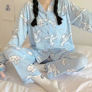 Sanrios Kawaii Pyjamas Cinnamoroll Sød tegnefilm Koreansk Studenter sovesal Hjem Tøj Kæreste gave 120-140catty